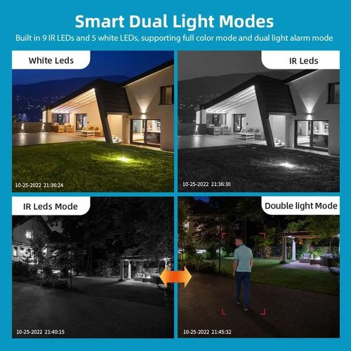 WiFi PTZ Camera with AI motion detection and 4X zoom