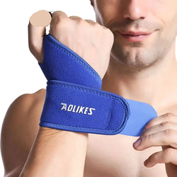 Elastic wrist support for arthritis and pain relief.