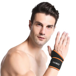 Elastic wrist support for arthritis and pain relief.