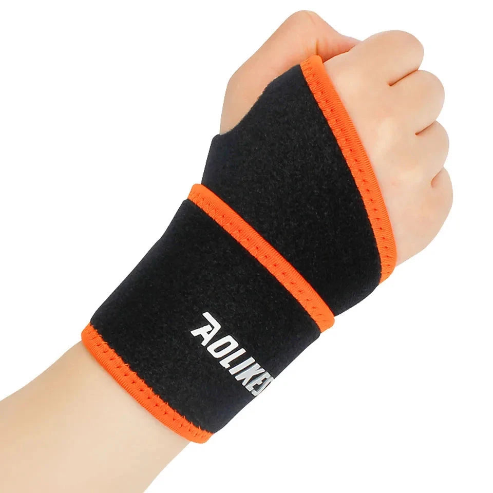 Elastic wrist support for arthritis and pain relief.