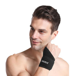 Elastic wrist support for arthritis and pain relief.