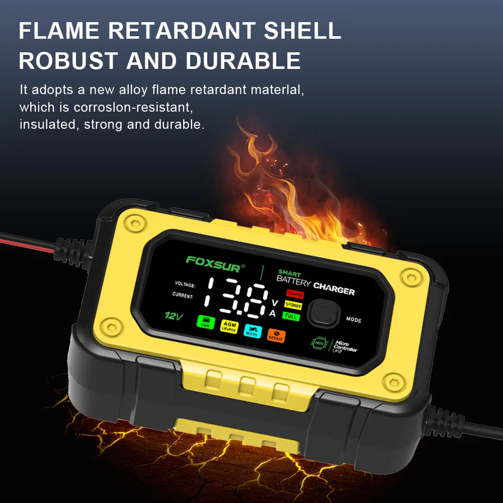 Overcharge protection smart charger for motorcycles and cars
