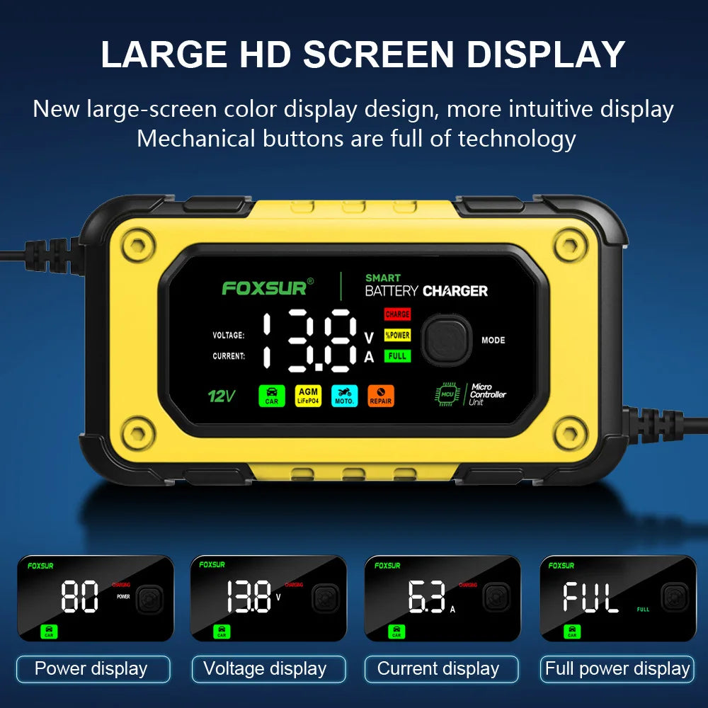 Portable and durable car battery charger for garage or travel use
