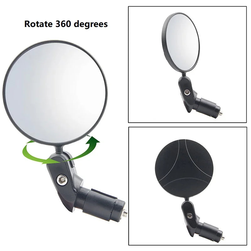 Bicycle rearview mirror on handlebar for safer cycling