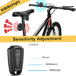 Bike anti-theft alarm with remote control for bicycle security