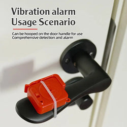 Portable anti-theft alarm with 120dB vibration sensor.