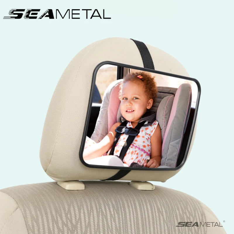 Car mirror for baby safety installed on rear seat headres