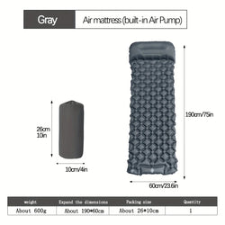 Camping mattress with air pump for outdoor comfort