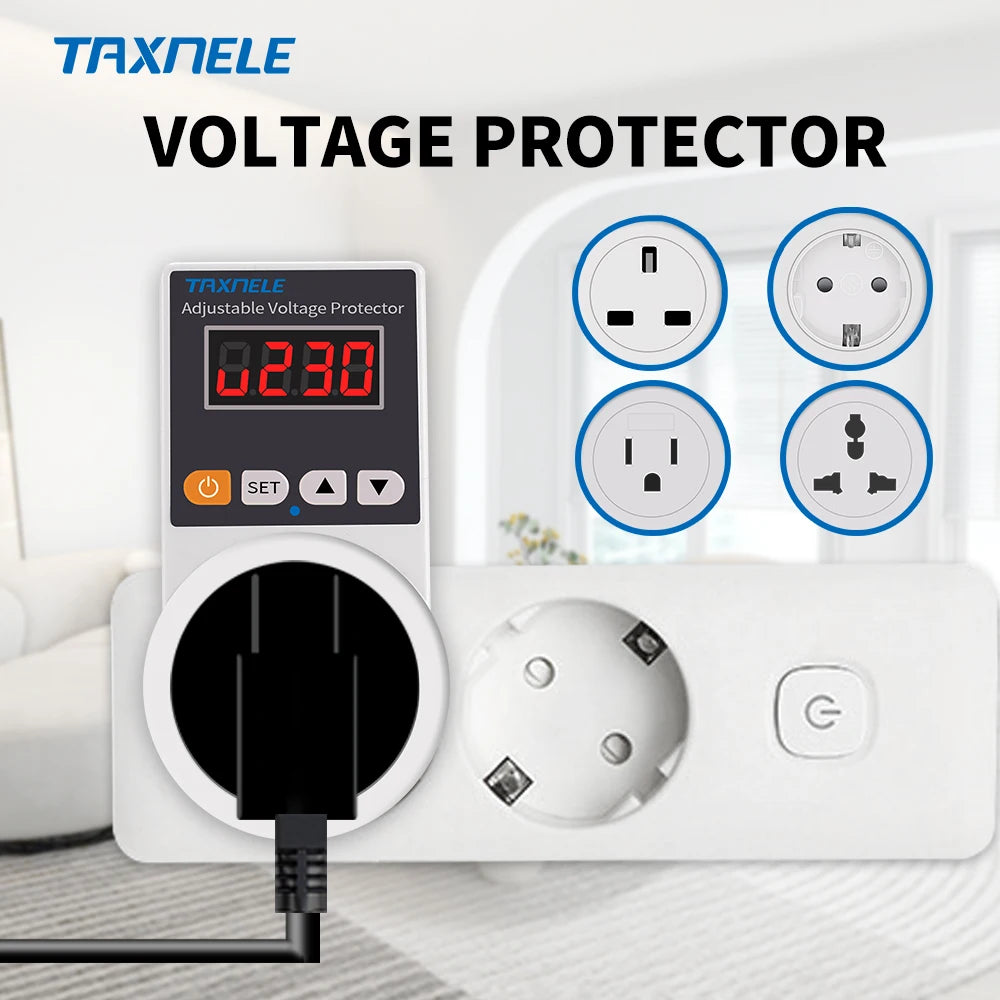 Power surge protector and voltage protection device for homes