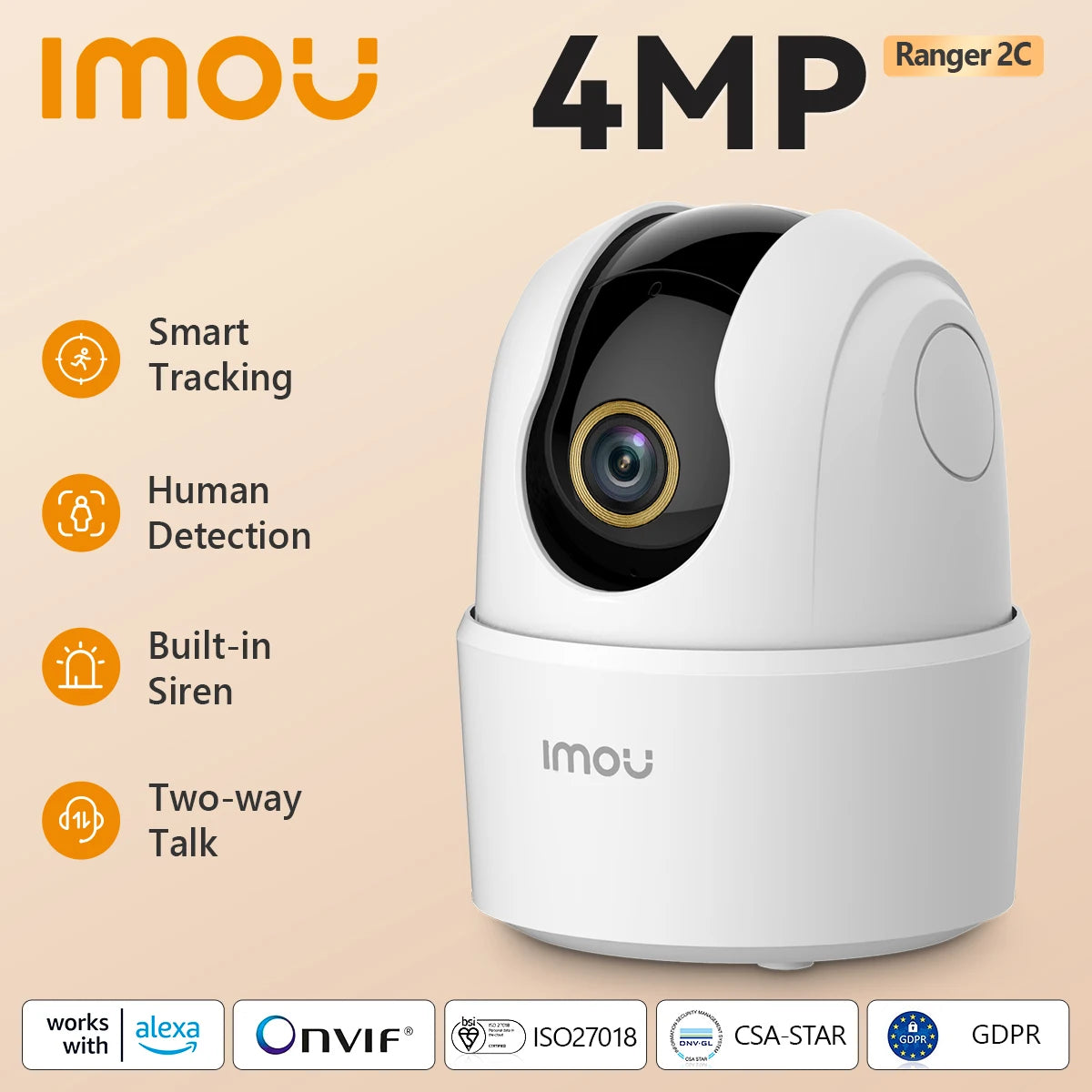 Wifi surveillance camera with night vision and 360° coverage