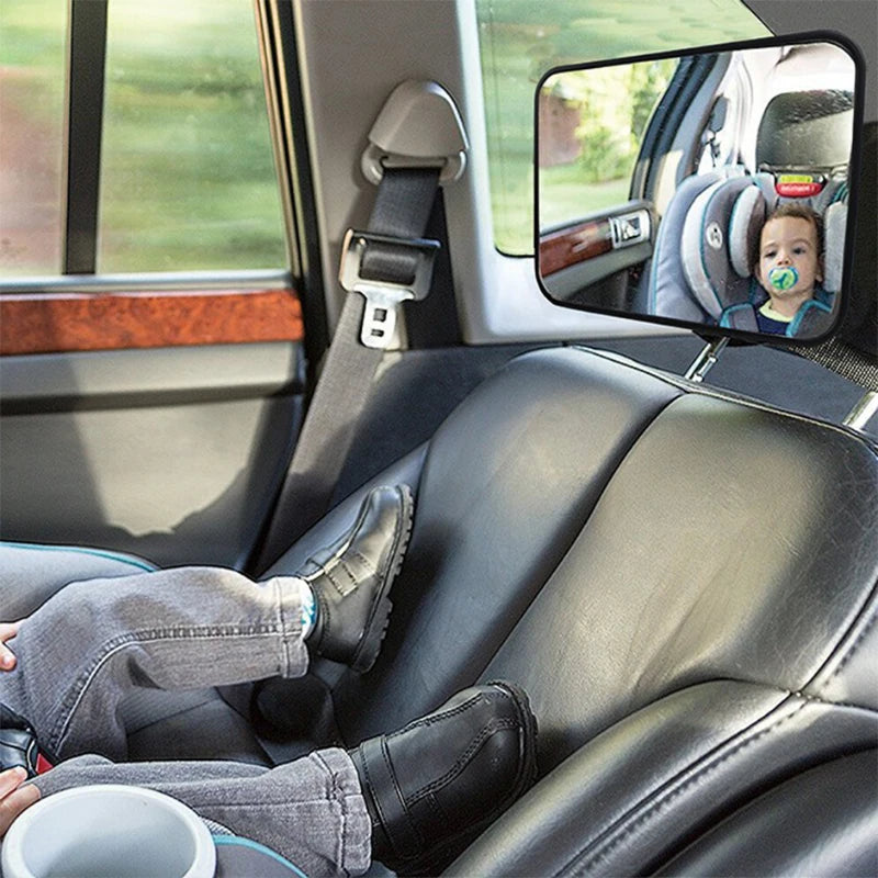 Car mirror for baby safety installed on rear seat headres