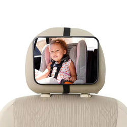 Car mirror for baby safety installed on rear seat headres