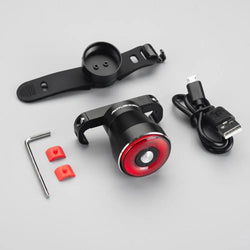 Smart rear LED bicycle light with brake sensing