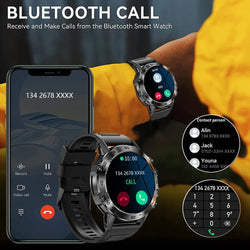 Heart rate and blood pressure smartwatch with Bluetooth.