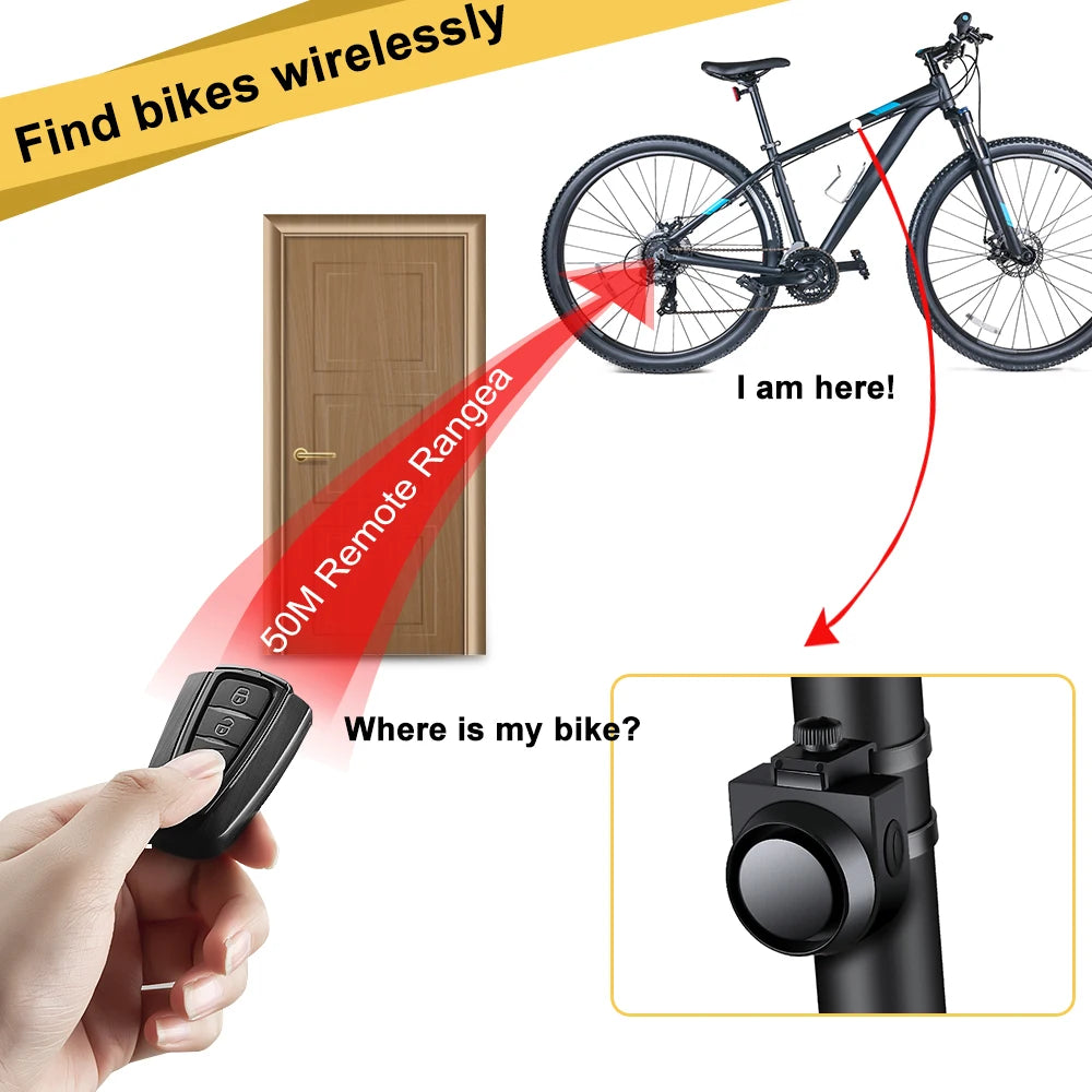 Bike anti-theft alarm with remote control for bicycle security