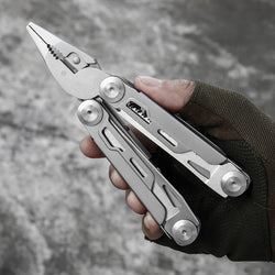 12-in-1 stainless steel survival multi-tool for camping