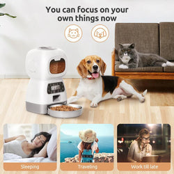 Smart pet feeder with voice recorder and remote control