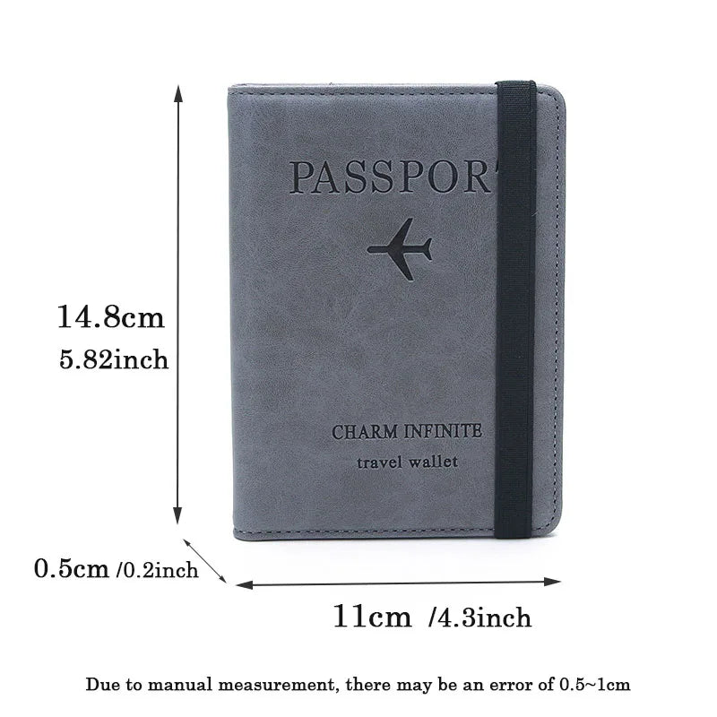 RFID travel passport wallet with credit card protection.