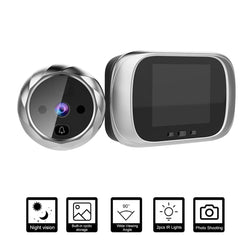 Home security doorbell camera with night vision and monitor.