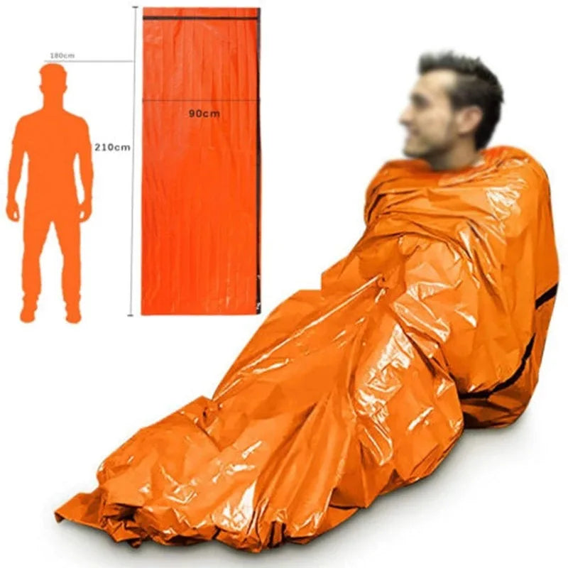 Emergency survival sleeping bag for outdoor safety