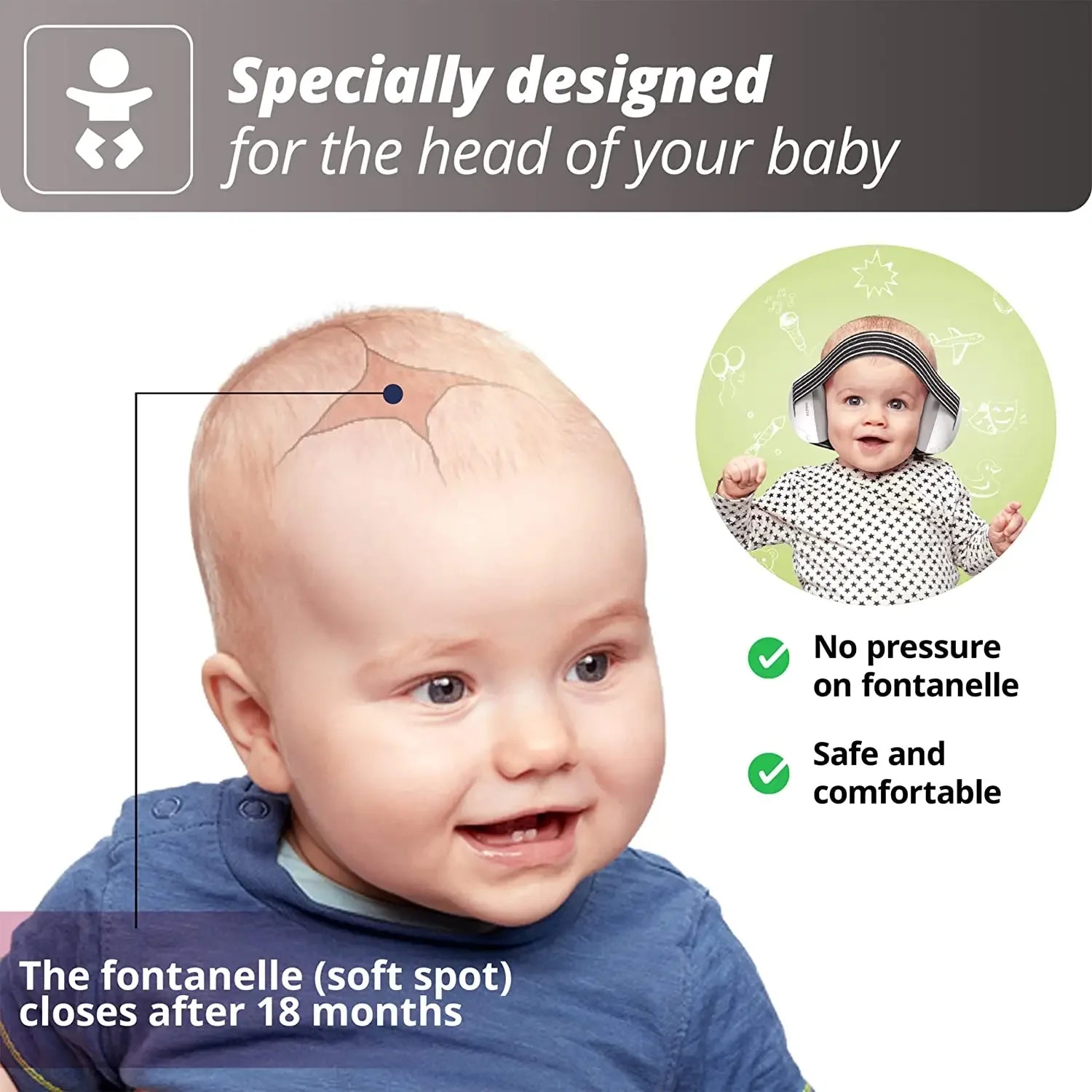 Baby ear protection folding headphones for noise reduction