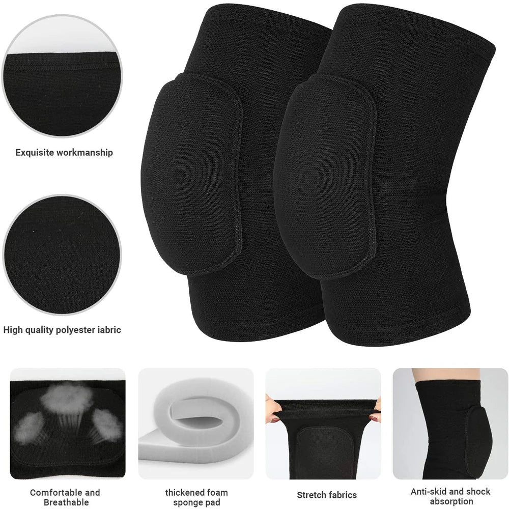 Elastic knee support protector for workouts and sports.