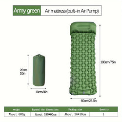 Camping mattress with air pump for outdoor comfort