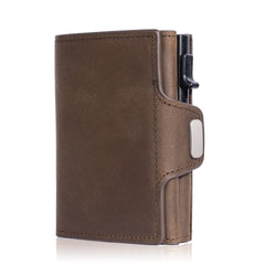 RFID wallet with genuine leather and card protection