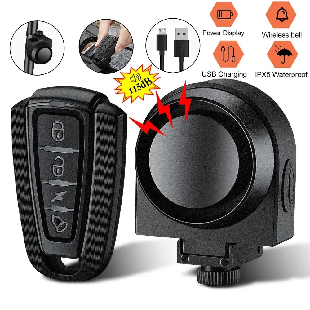 Bike anti-theft alarm with remote control for bicycle security