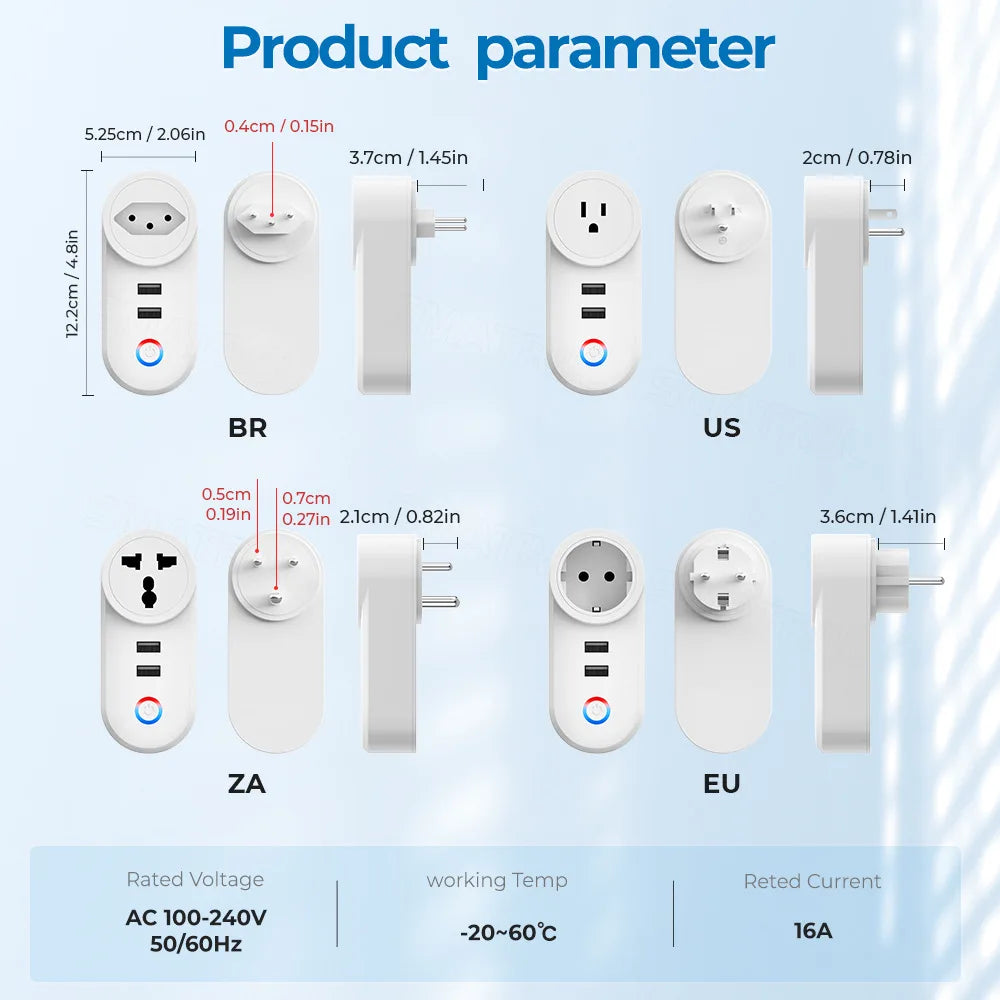 Wifi Smart Plug with USB and Alexa Control