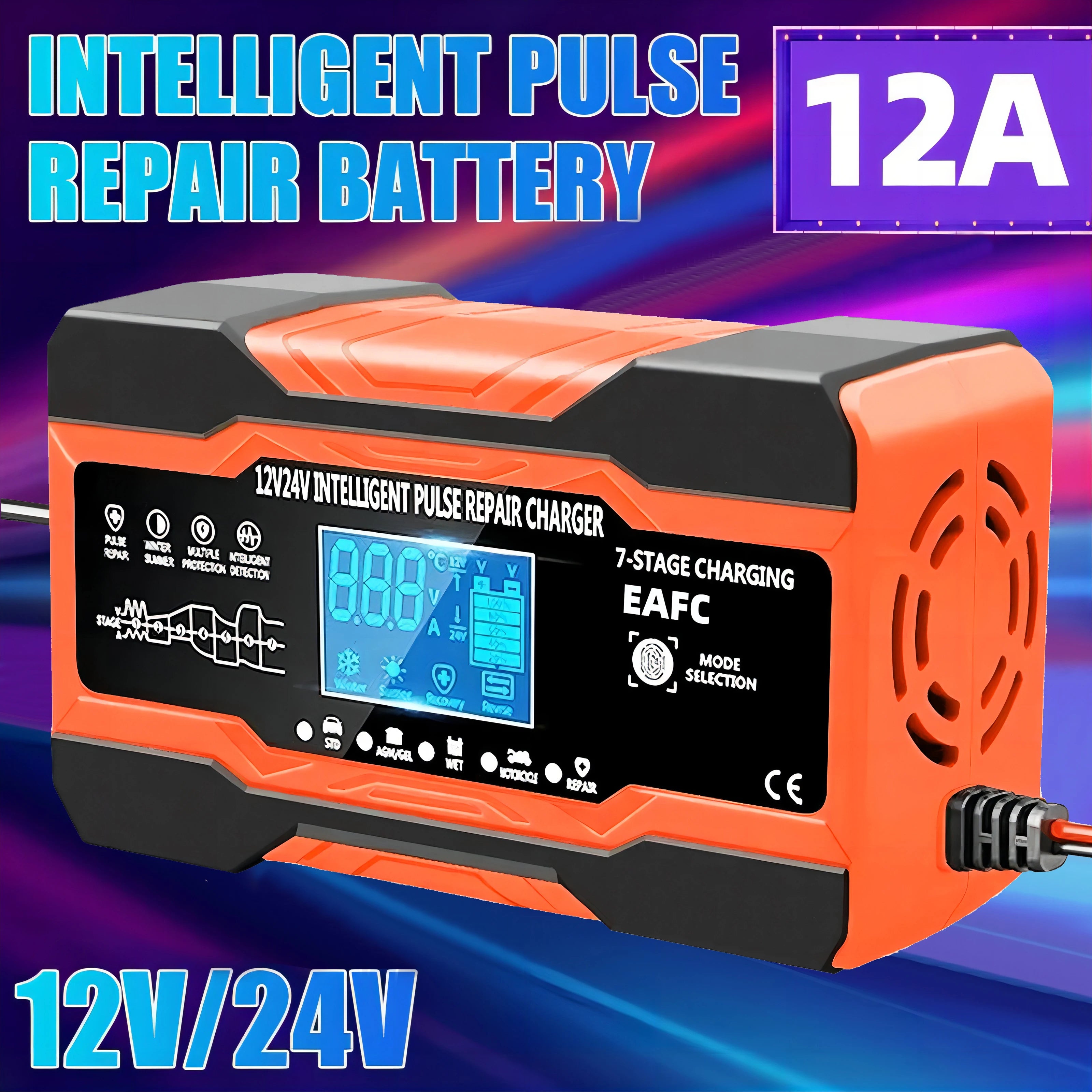 Smart car battery charger for 12V and AGM batteries