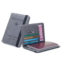 RFID travel passport wallet with credit card protection.