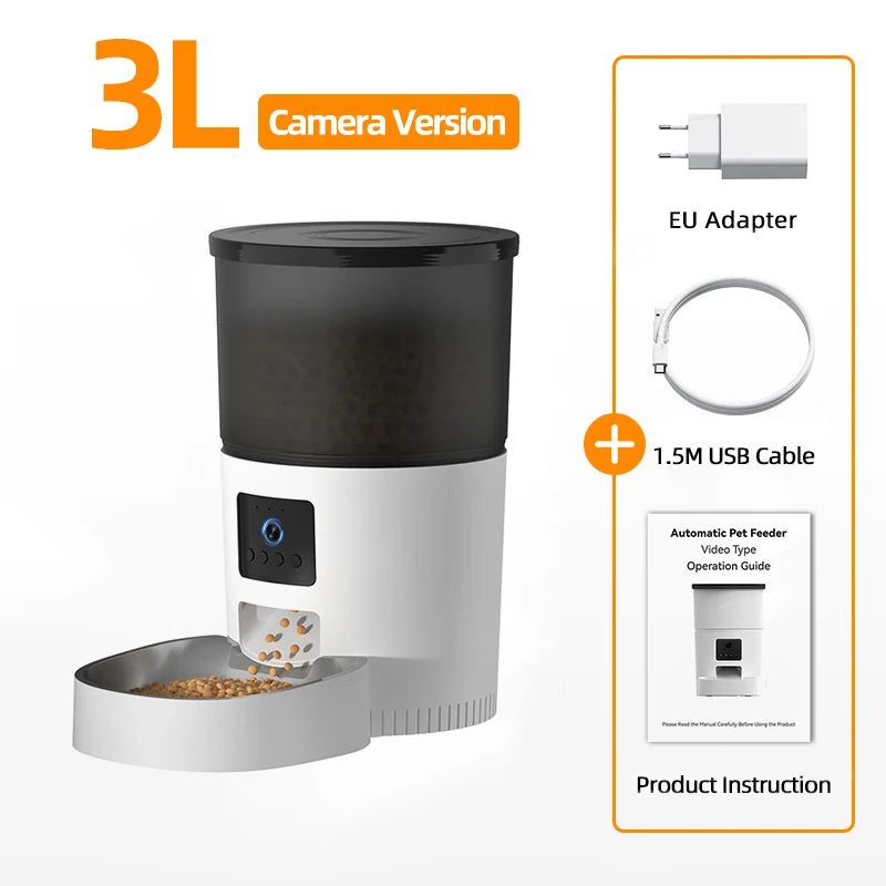 Smart Pet Feeder with Camera for cats and dogs.