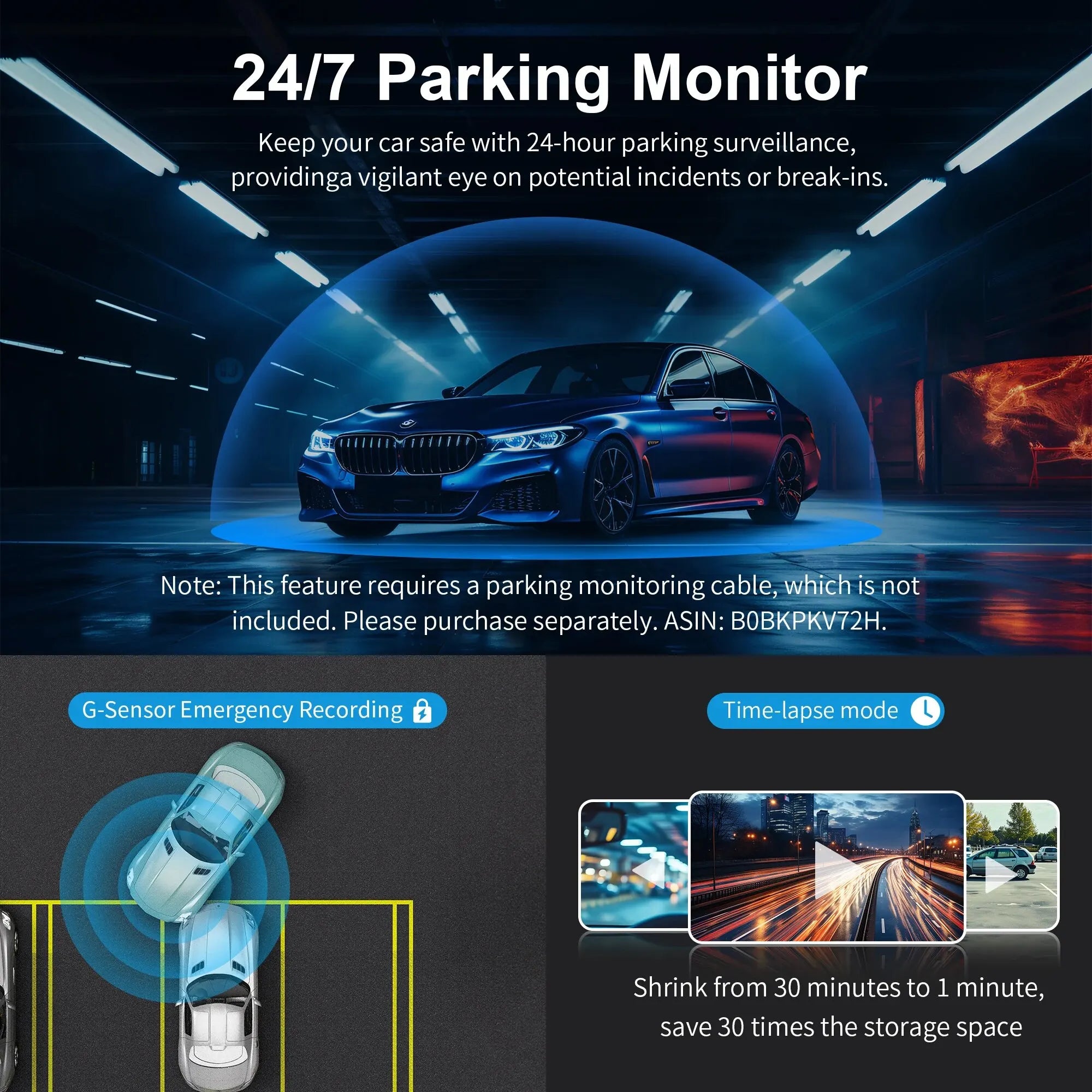 360° night vision dash cam for cars