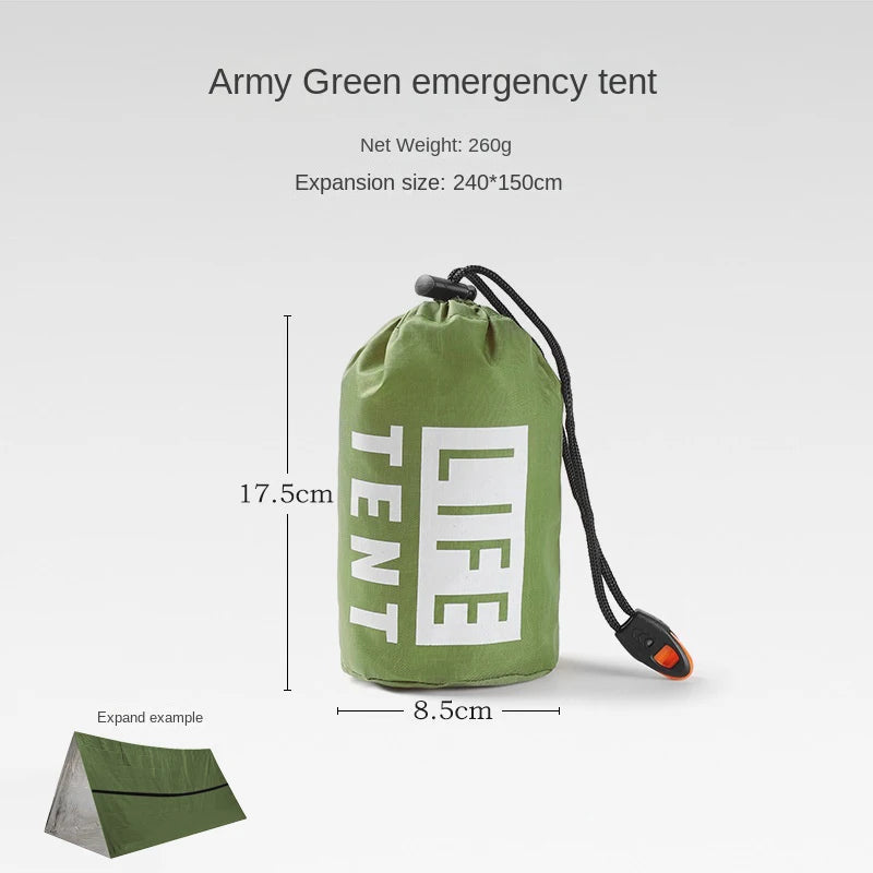 Portable waterproof survival tent, heat-preservative.