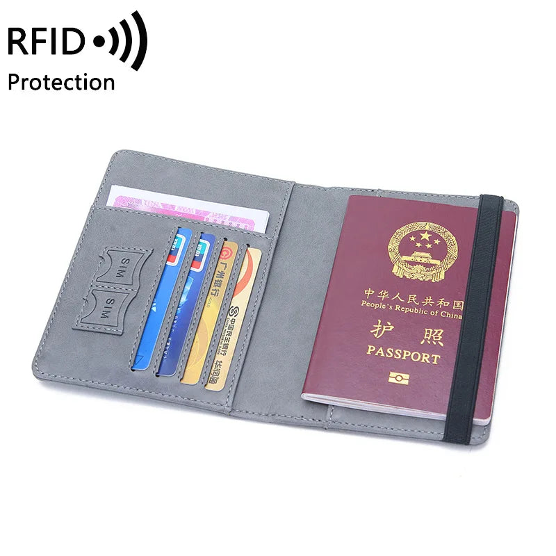 RFID travel passport wallet with credit card protection.