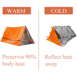 Portable waterproof survival tent, heat-preservative.