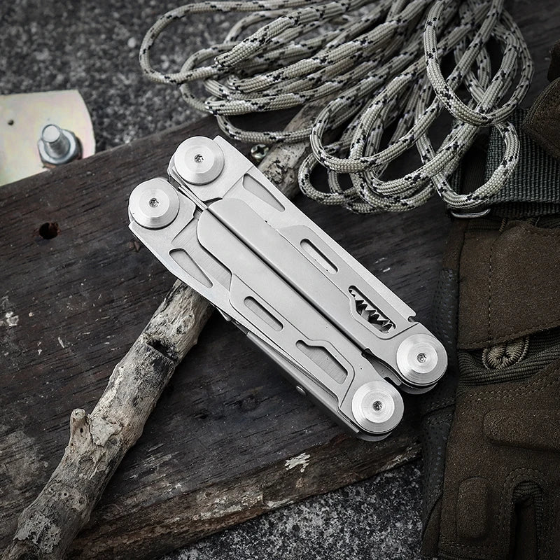 12-in-1 stainless steel survival multi-tool for camping