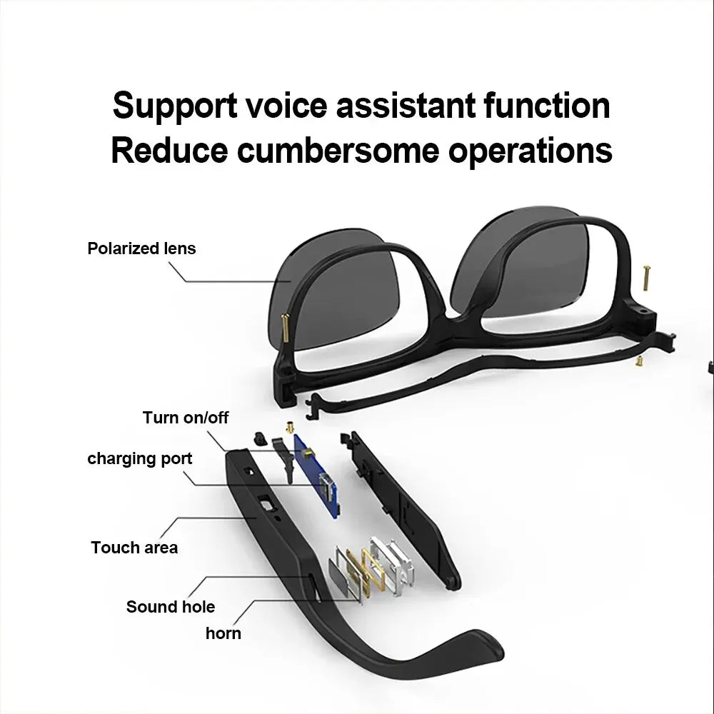 Smart Bluetooth sunglasses with polarized lenses