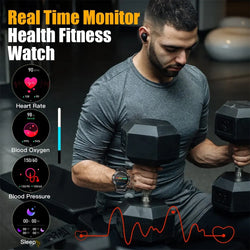 Heart rate and blood pressure smartwatch with Bluetooth.