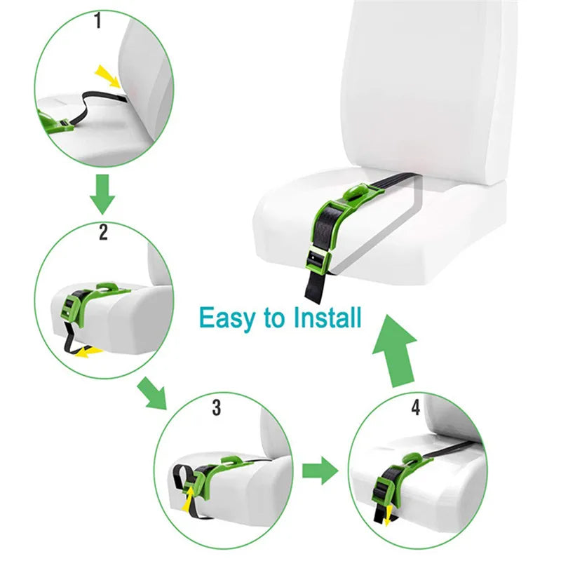 Simple installation process of the Pregnant Woman Car Seat Belt Adjuster.