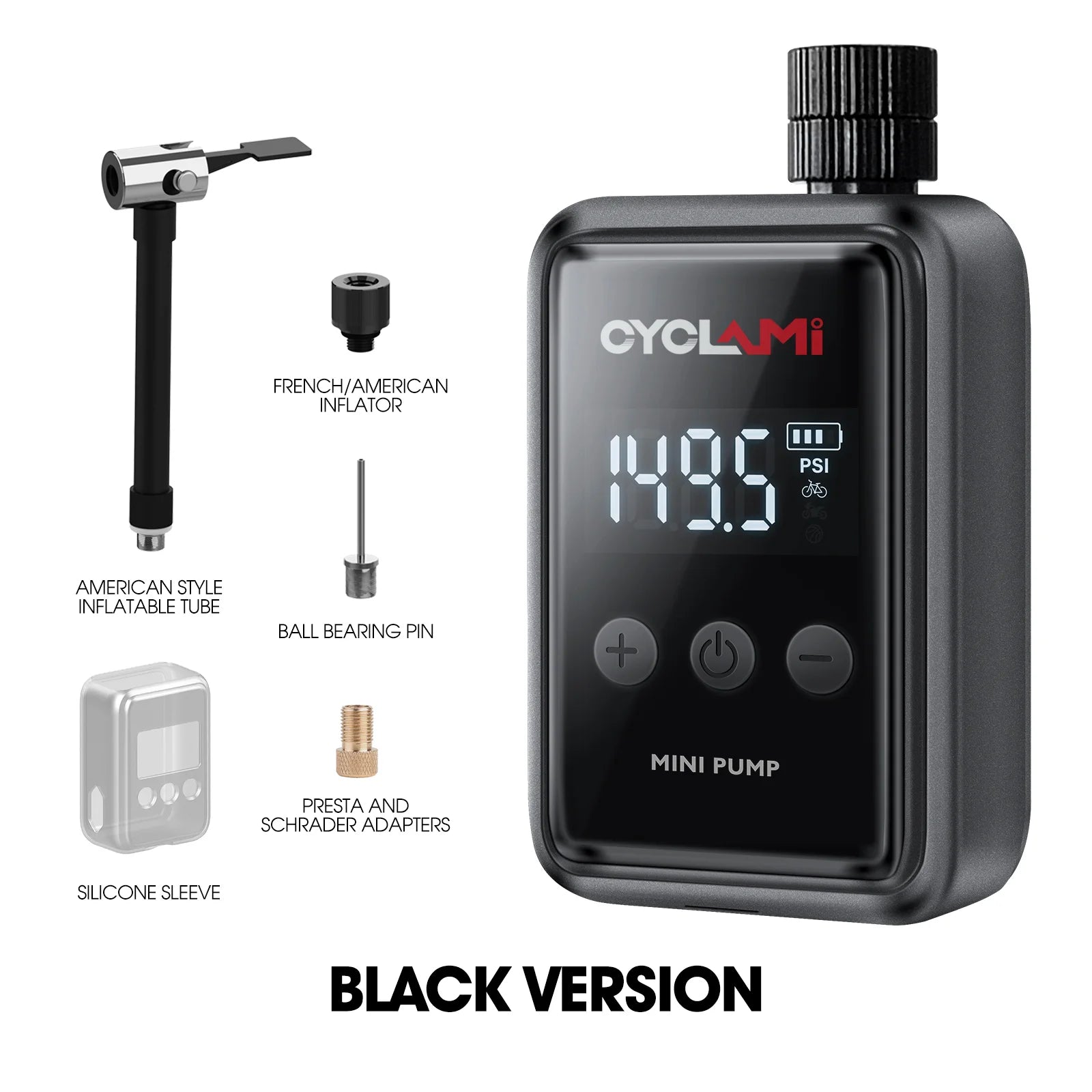 Smart air pump compatible with Schrader and Presta valves