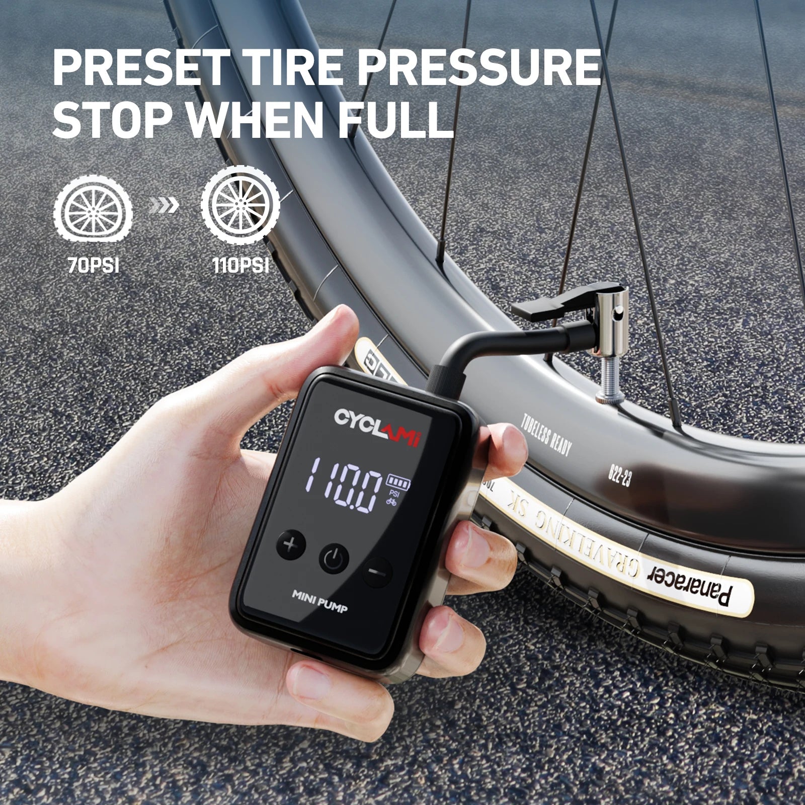 Smart pocket air pump with fast tire inflation feature