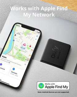 Back view of the Find My Wallet' Smart Tracker for iOS
