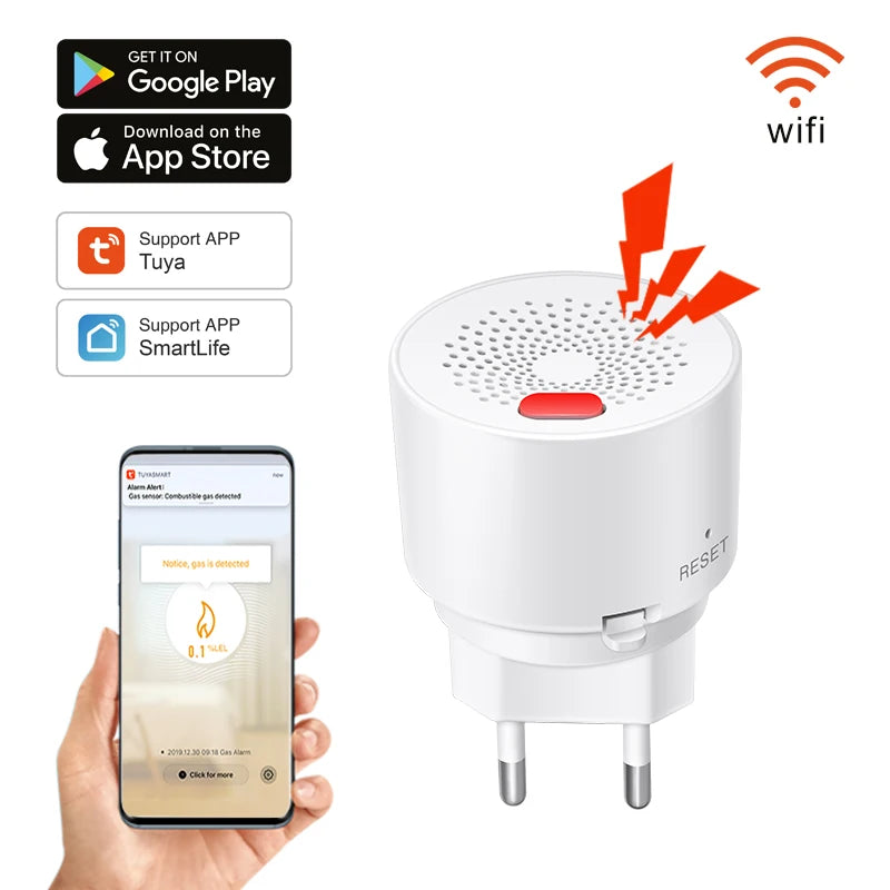 Front view of the Smart Gas Leakage Alarm Detector for home safety