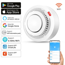 Front view of the Smart Smoke Alarm Fire Detector with sleek design