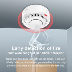 Smart Smoke Alarm Fire Detector installed on a ceiling