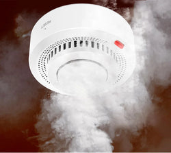 Smart Smoke Alarm Fire Detector installed in a modern living room